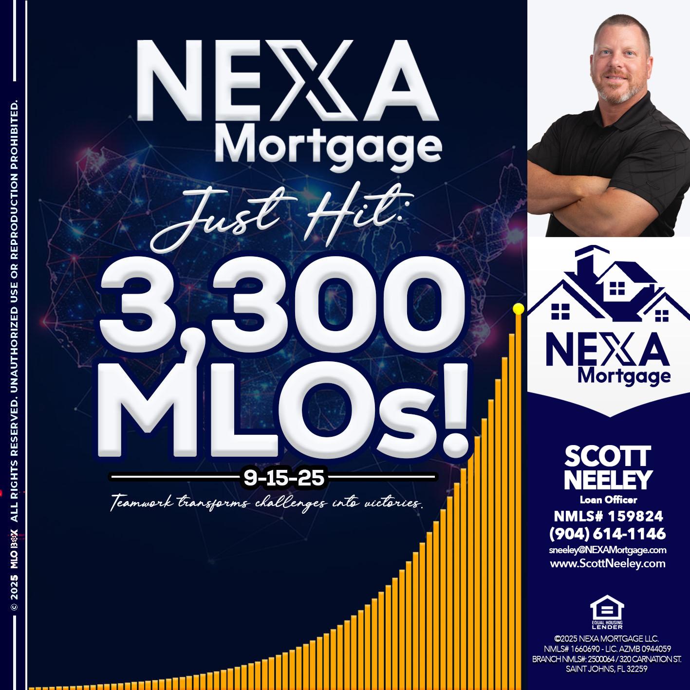 NEXA JUST HIT 3300 MLOS - Scott Neeley -Loan Officer